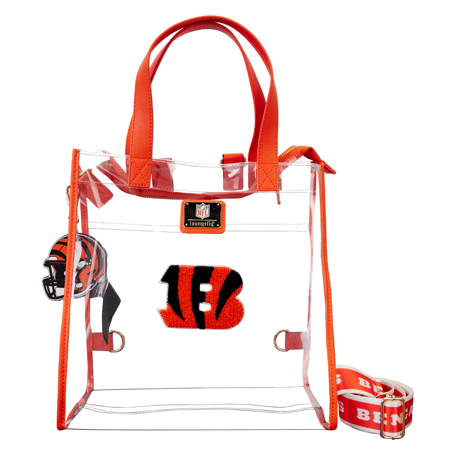 NFL Cincinnati Bengals Clear Convertible Backpack & Tote Crossbody Stadium Bag