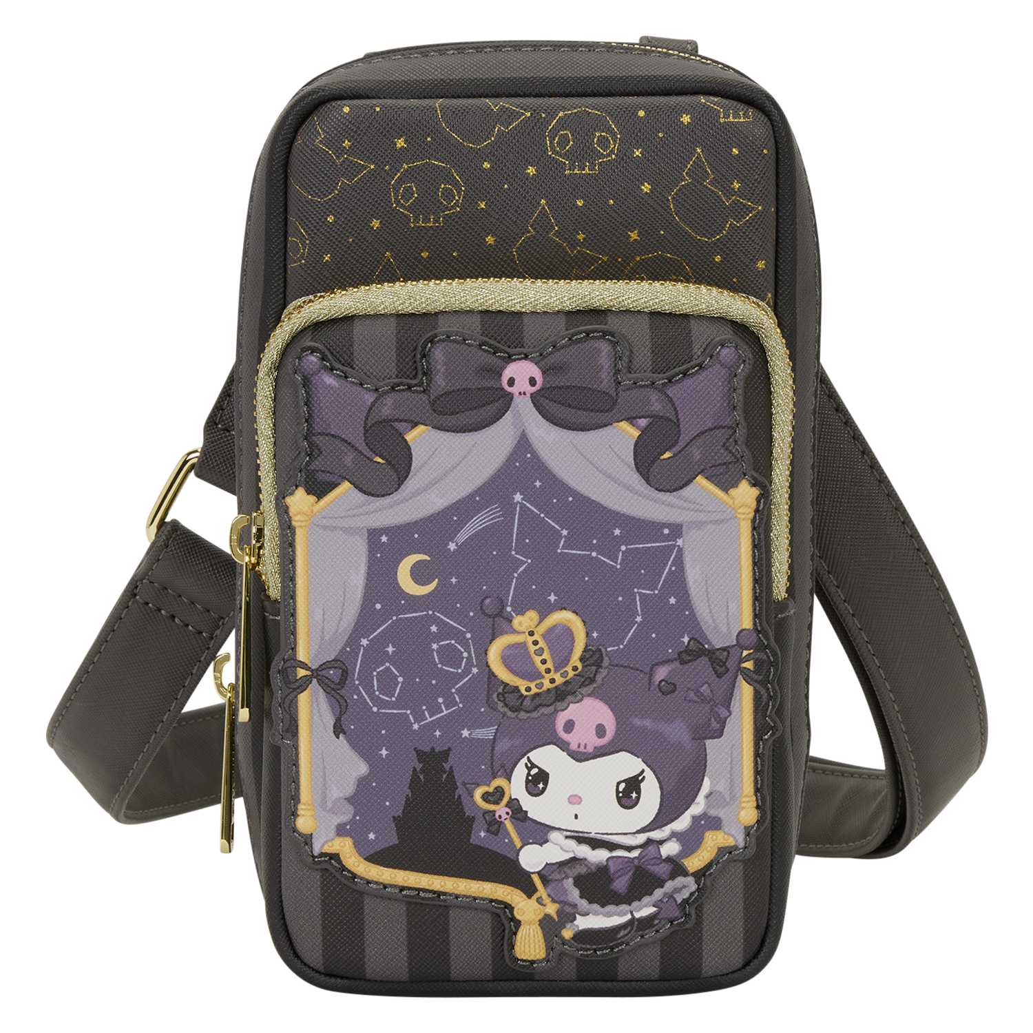 Sanrio Kuromi 20th Anniversary Cell Phone Crossbody Bag with Coin Bag