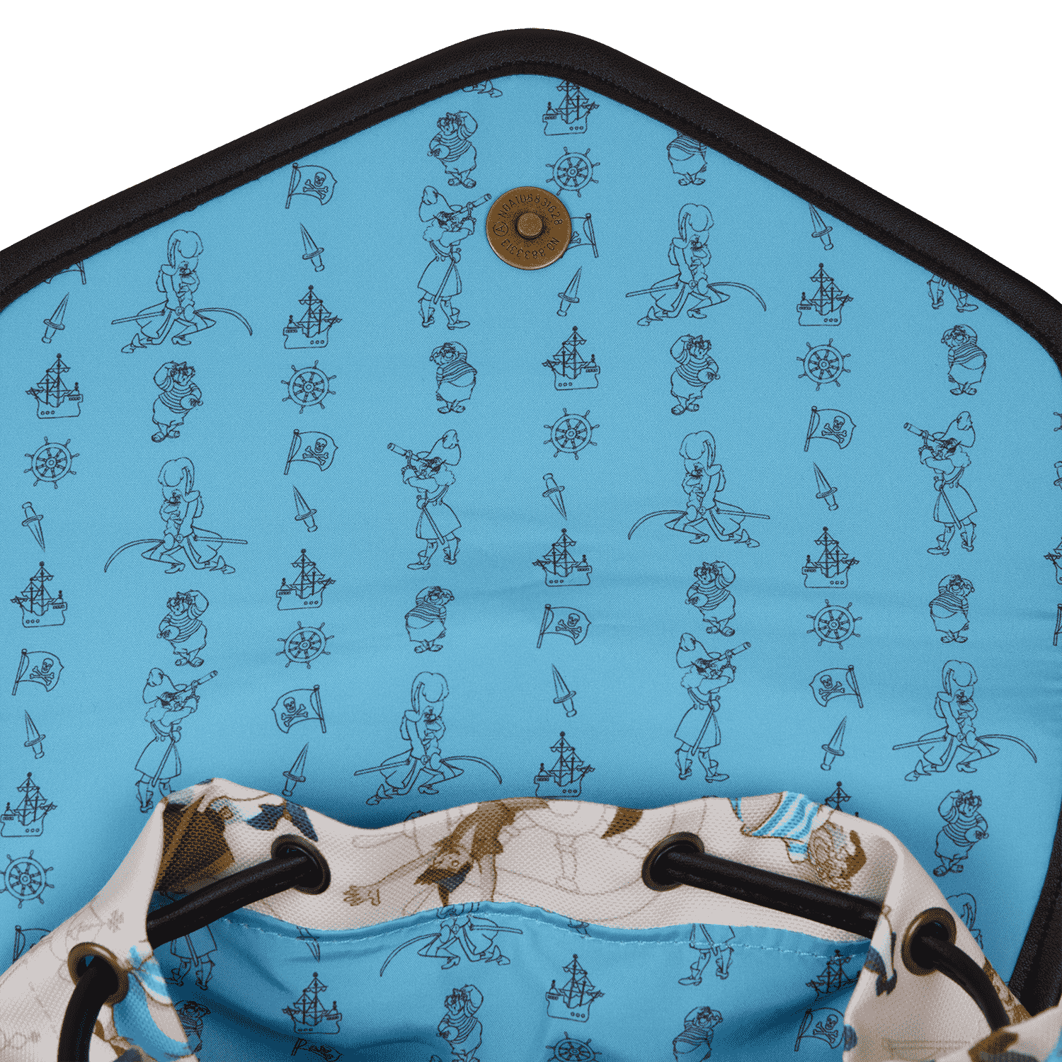 Peter Pan Exclusive Captain Hook Pirate Ship Drawstring Full-Size Backpack - Image 4